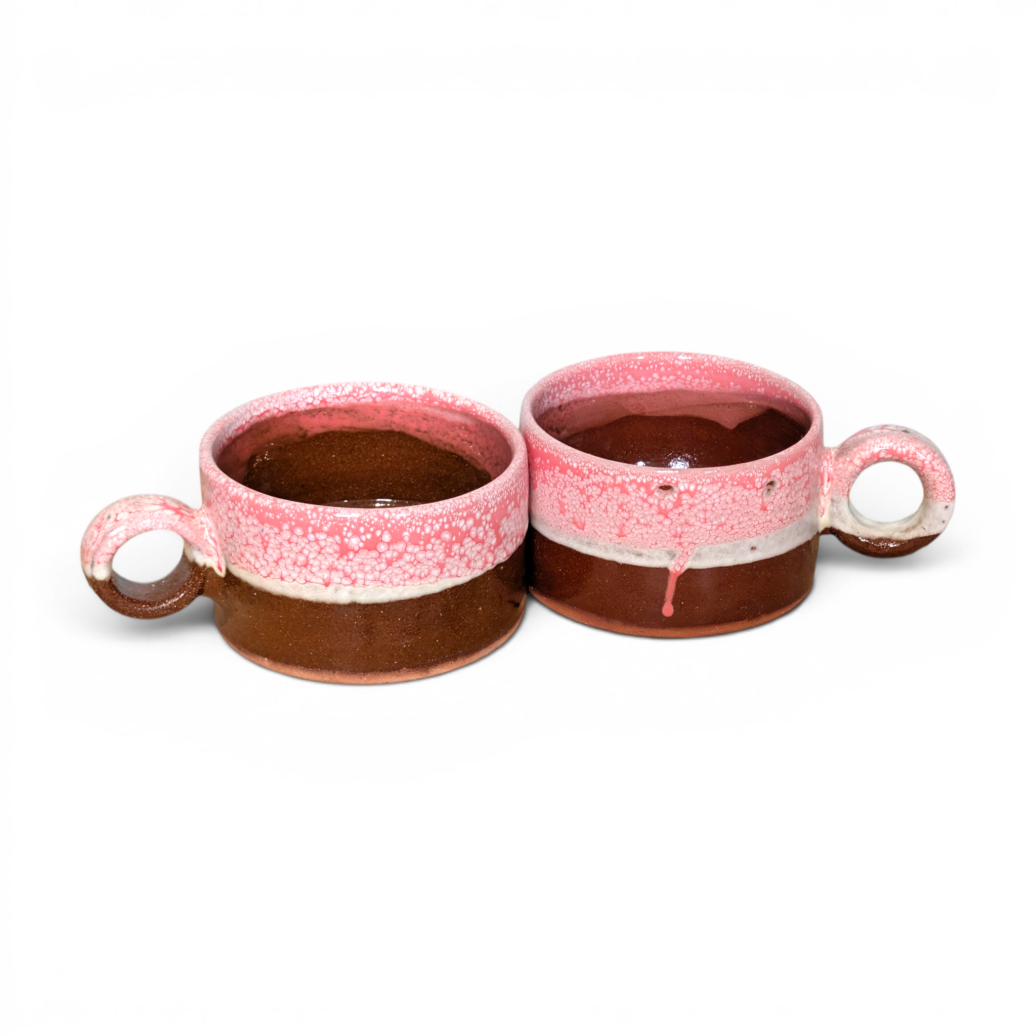 Handmade Glazed ceramic Coffee Mugs - Set 2